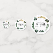 Palm Hibiscus Tropische Bloem Bruidsdiner Confetti (Achterkanten)