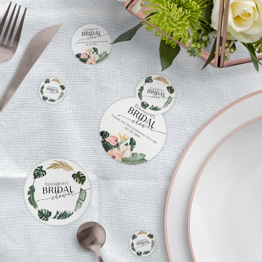 Palm Hibiscus Tropische Bloem Bruidsdouche Confetti