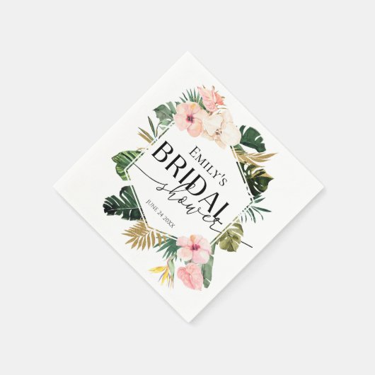 Palm Hibiscus Tropische Bruiloftssluiting Servette Servet (Hoek)