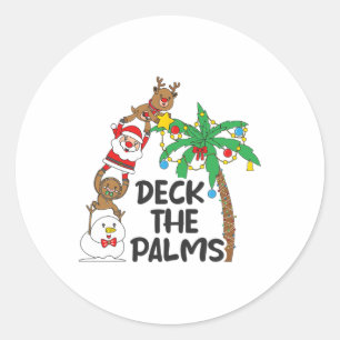 Palm Kerstmis In Juli Xmas Mannen Vrouwen Kind Ronde Sticker