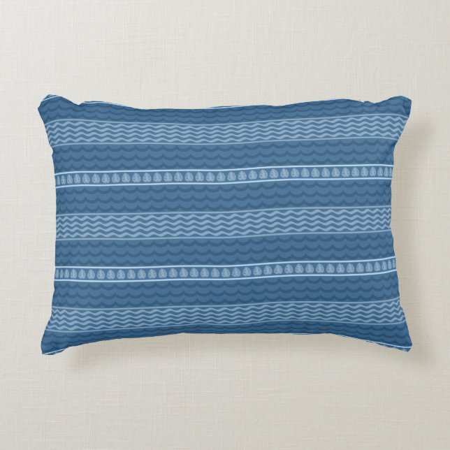 Palm Leaf Accent Pillow Ocean Beach Waves Tropics Accent Kussen (Voorkant)
