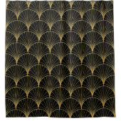 Palm Leaf Art Deco patroon Douchegordijn (Voorkant)