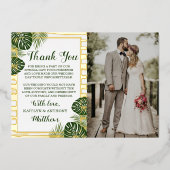 Palm Leaf Beach Mariage Carte de remerciements pho (Recto)