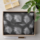 Palm Leaf Black White Tropical Patroon Tissuepapier (Geschenk)