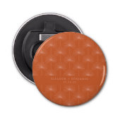 Palm Leaf Botanical Burnt Oranje Custom Wedding Button Flesopener (Voorkant)