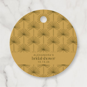 Palm Leaf Botanical Mustard Custom Vrijgezellenfee Bedankjes Labels