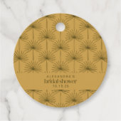 Palm Leaf Botanical Mustard Custom Vrijgezellenfee Bedankjes Labels (Voorkant)