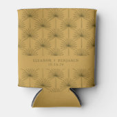 Palm Leaf Botanical Mustard Yellow Custom Wedding Blikjeskoeler (Voorkant)