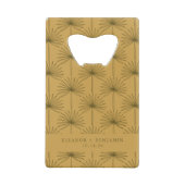 Palm Leaf Botanical Mustard Yellow Custom Wedding Kredietkaart Flessenopener (Achterkant)