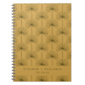 Palm Leaf Botanical Mustard Yellow Custom Wedding Notitieboek (Voorkant)