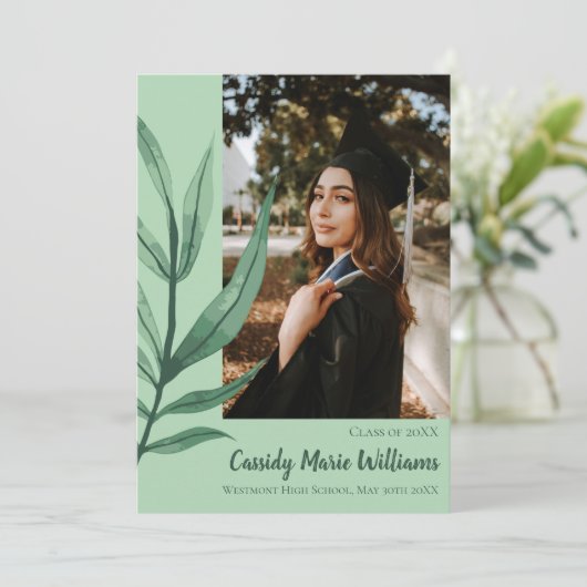 Palm Leaf Faire-part de Plante vert (Debout devant)