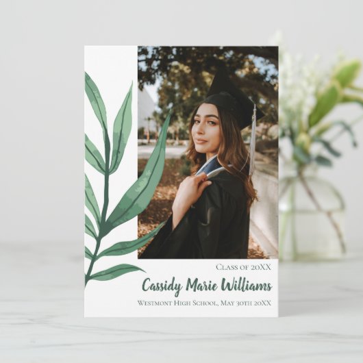 Palm Leaf Faire-part de Plante vert (Debout devant)