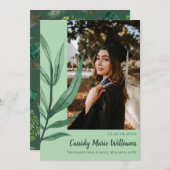 Palm Leaf Faire-part de Plante vert (Devant / Derrière)