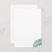 Palm Leaf Flat Kaart Dank u wel (Voorkant / Achterkant)