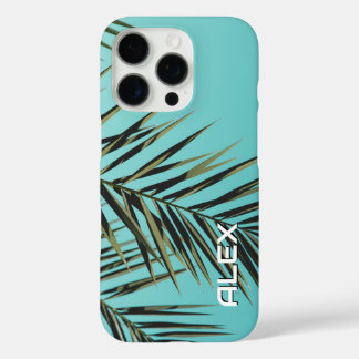 Palm Leaf iPhone Case – Minimale Tropische Blauwe 