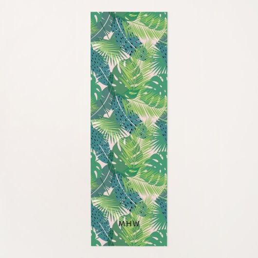 Palm Leaf Patroon aangepaste monogram yoga mat (Voorkant)