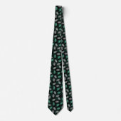 Palm Leaf Pattern Donk Green Stropdas (Voorkant)
