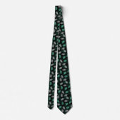 Palm Leaf Pattern Donk Green Stropdas (Achterkant)