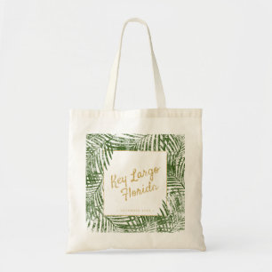 Palm Leaf Personalized Destination Wedding Welcome Tote Bag