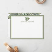 Palm Leaf Personalized Realty Agent Stationery Notitiekaartje (Voorkant / Achterkant in situ)