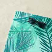 Palm Leaf Print, Cobalt, Turquoise en Aqua Strandlaken (In situ)