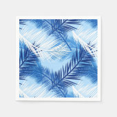 Palm Leaf Print, Cobalt, White en Sky Blue Servet (Voorkant)