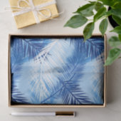 Palm Leaf Print, Cobalt, White en Sky Blue Tissuepapier (Geschenk)