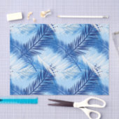 Palm Leaf Print, Cobalt, White en Sky Blue Tissuepapier (Craft)