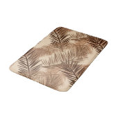 Palm Leaf Print, Dark Brown, Tan en Beige Badmat (Gekanteld)