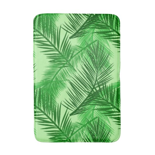Palm Leaf Print, Emerald and Light Lime Green Badmat (Voorkant Verticaal)