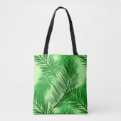 Palm Leaf Print, Emerald and Light Lime Green Draagtas (Voorkant)