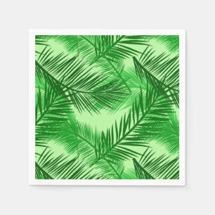 Palm Leaf Print, Emerald and Light Lime Green Servet