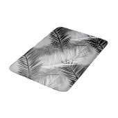 Palm Leaf Print, Grey / Grey, Black and White Badmat (Gekanteld)