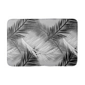 Palm Leaf Print, Grey / Grey, Black and White Badmat (Voorkant)