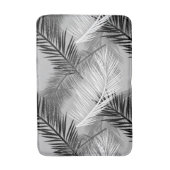 Palm Leaf Print, Grey / Grey, Black and White Badmat (Voorkant Verticaal)