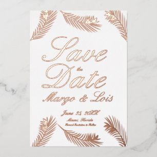 Palm Leaf Save the Date Ppress Folie Invitation Folie Uitnodiging