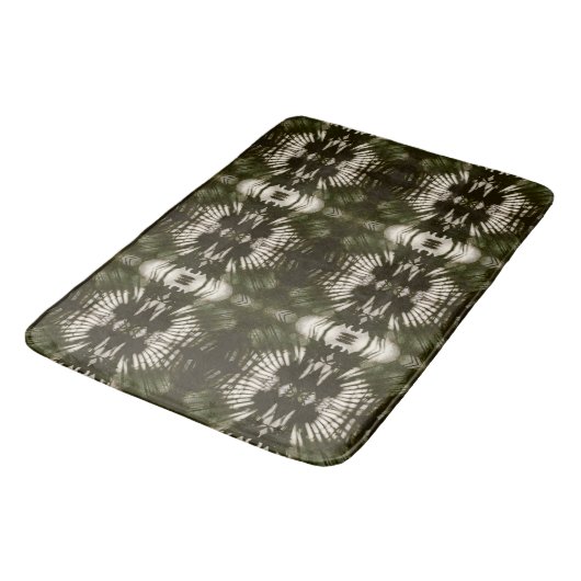 Palm Leaf Shadow Pattern in Army Green Badmat (Gekanteld)