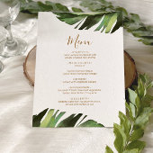 Palm Leaf Tropical Floral Minimal Douche Menu