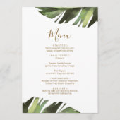 Palm Leaf Tropical Floral Minimal Douche Menu (Devant)