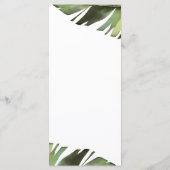 Palm Leaf Tropical Floral Minimal Menu Mariage (Dos)