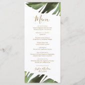 Palm Leaf Tropical Floral Minimal Menu Mariage (Devant)