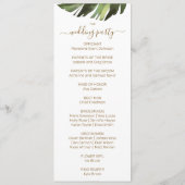 Palm Leaf Tropical Floral programmes de mariage (Dos)