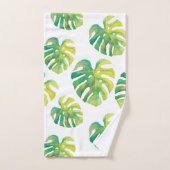Palm Leaf Tropical Hawaii Summer Vibe Greenery Bad Handdoek (Handdoek)