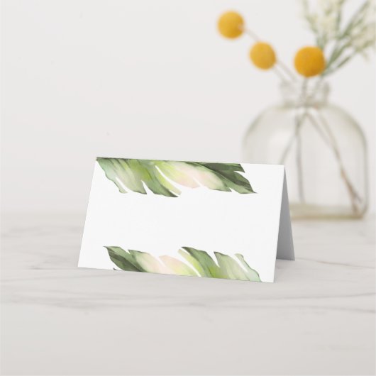 Palm Leaf Tropische Bloemen Bruiloft (Achterkant)