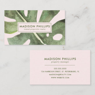 Palm Leaf Vacation Rental Property Realtor Visitekaartje