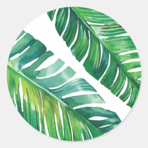 Palm Leaf Waterverf Bestemming Bruiloft Stickers