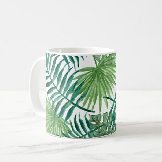 palm leafs mug aquarell tumbls (Devant gauche)