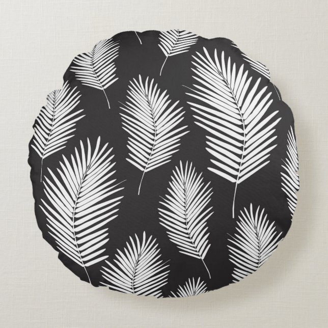 Palm Leafs Pattern Rond Kussen (Voorkant)