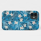 Palm Leaves Blue Pattern Case-Mate iPhone Case (Achterkant (horizontaal))