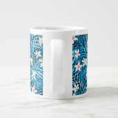 Palm Leaves Blue Pattern Jumbo Mok (Achterkant)